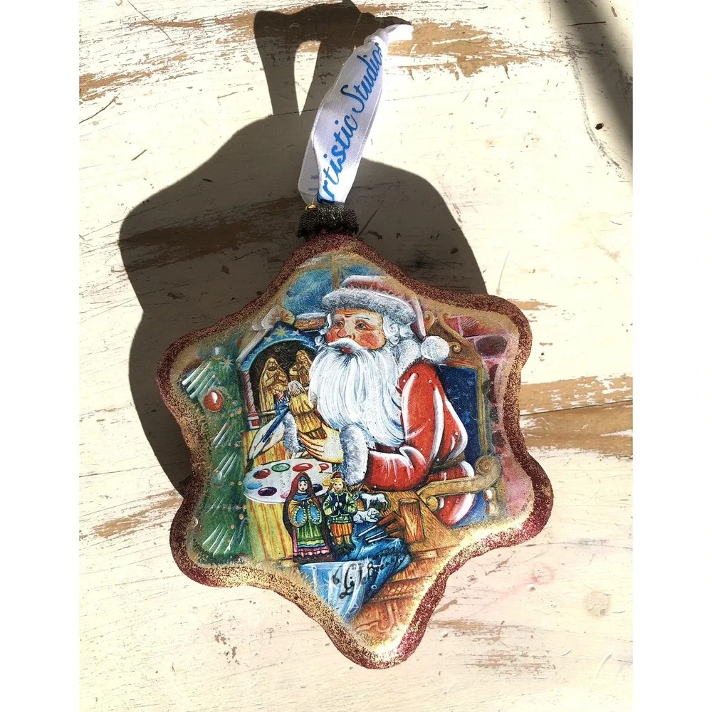 G DeBrekht Christmas Hand-Painted Glass 5